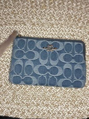 Denim Signature COACH Wristlet